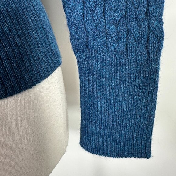 Scapa Of Scotland 100% Baby Alpaca Blue Sweater Women's Sz M Turtle Neck Peru - Picture 6 of 13
